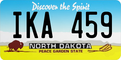 ND license plate IKA459