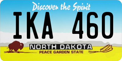 ND license plate IKA460