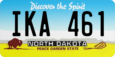 ND license plate IKA461