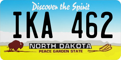 ND license plate IKA462