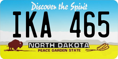 ND license plate IKA465