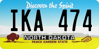ND license plate IKA474