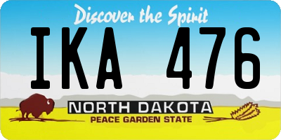 ND license plate IKA476