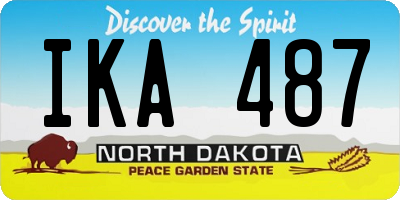 ND license plate IKA487