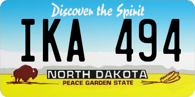ND license plate IKA494