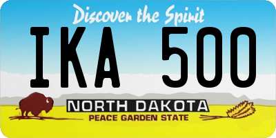 ND license plate IKA500