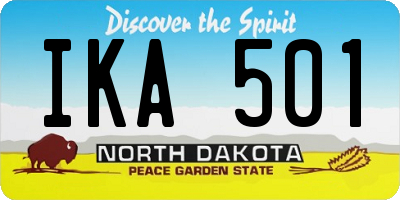 ND license plate IKA501