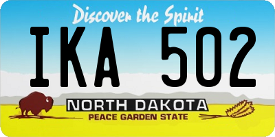 ND license plate IKA502