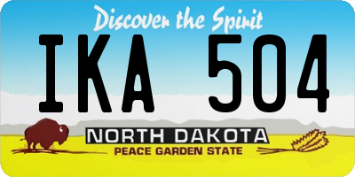 ND license plate IKA504
