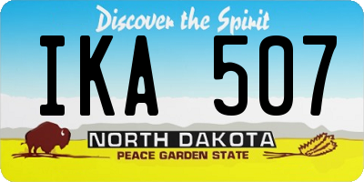 ND license plate IKA507