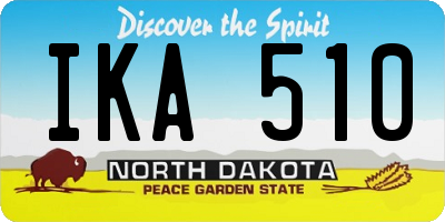 ND license plate IKA510