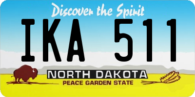 ND license plate IKA511