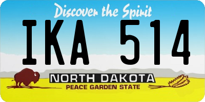 ND license plate IKA514