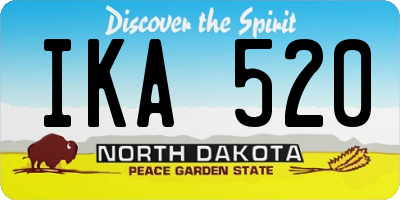 ND license plate IKA520