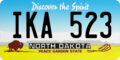 ND license plate IKA523