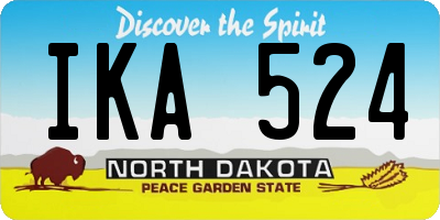 ND license plate IKA524