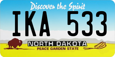 ND license plate IKA533
