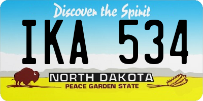 ND license plate IKA534