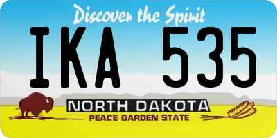 ND license plate IKA535