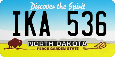 ND license plate IKA536