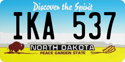 ND license plate IKA537