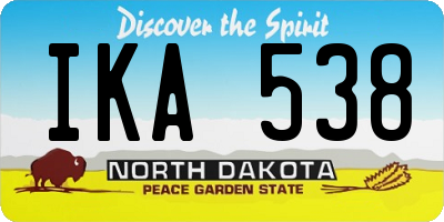ND license plate IKA538