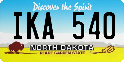ND license plate IKA540