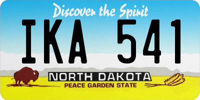 ND license plate IKA541