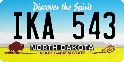 ND license plate IKA543