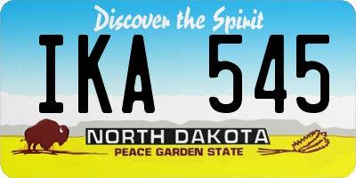 ND license plate IKA545