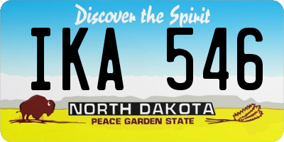 ND license plate IKA546