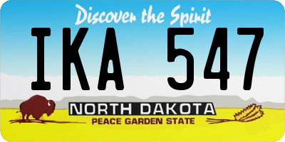 ND license plate IKA547