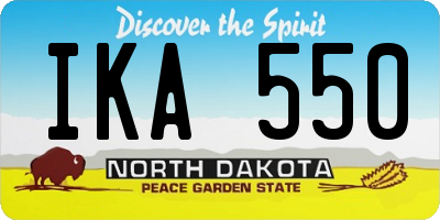 ND license plate IKA550