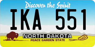 ND license plate IKA551
