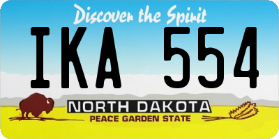 ND license plate IKA554