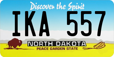 ND license plate IKA557