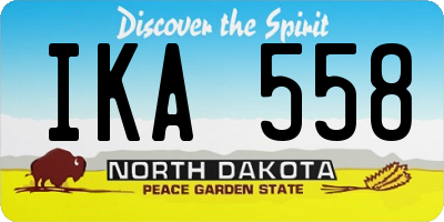 ND license plate IKA558
