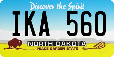 ND license plate IKA560