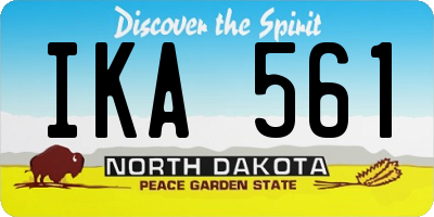 ND license plate IKA561
