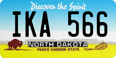 ND license plate IKA566