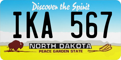 ND license plate IKA567