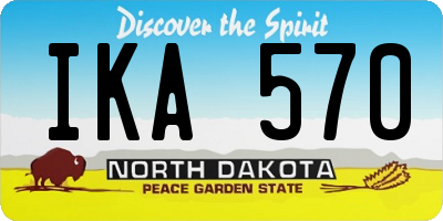 ND license plate IKA570