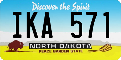 ND license plate IKA571