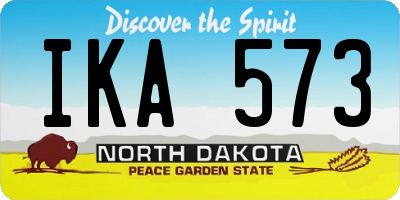 ND license plate IKA573