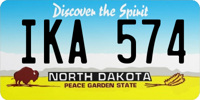 ND license plate IKA574