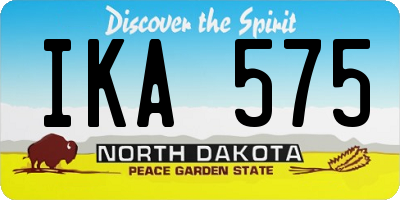 ND license plate IKA575
