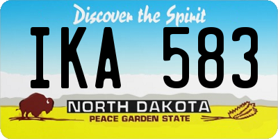 ND license plate IKA583