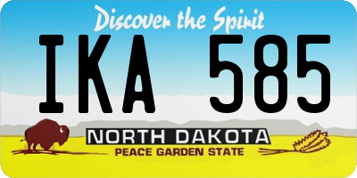 ND license plate IKA585