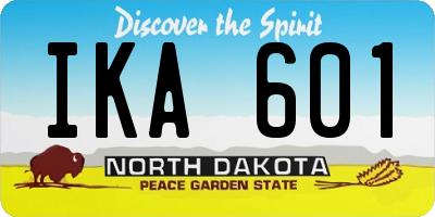 ND license plate IKA601