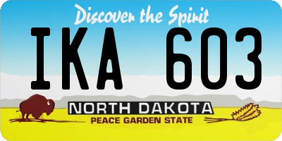 ND license plate IKA603